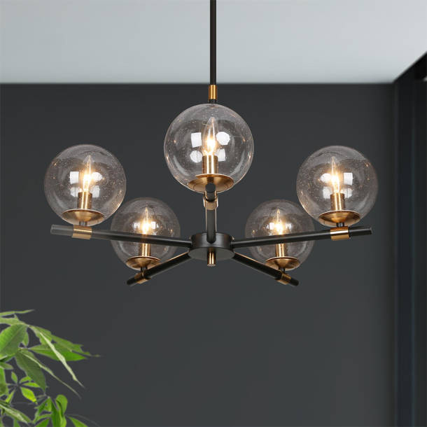 Everly Quinn Jaspriya 5 - Light Dimmable Modern Linear Chandelier ...
